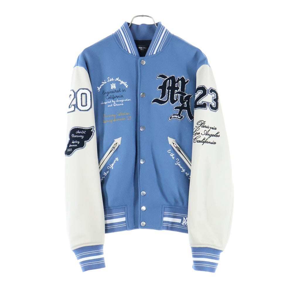AMIRI(アミリ) Oversized Varsity Jacket オーバー サイズ バーシティ ジャケット スタジャン ブルー