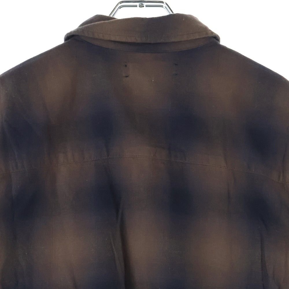 AMIRI(アミリ) ペンキ加工 スプラッシュ ラインストーン 長袖シャツ ブラウン