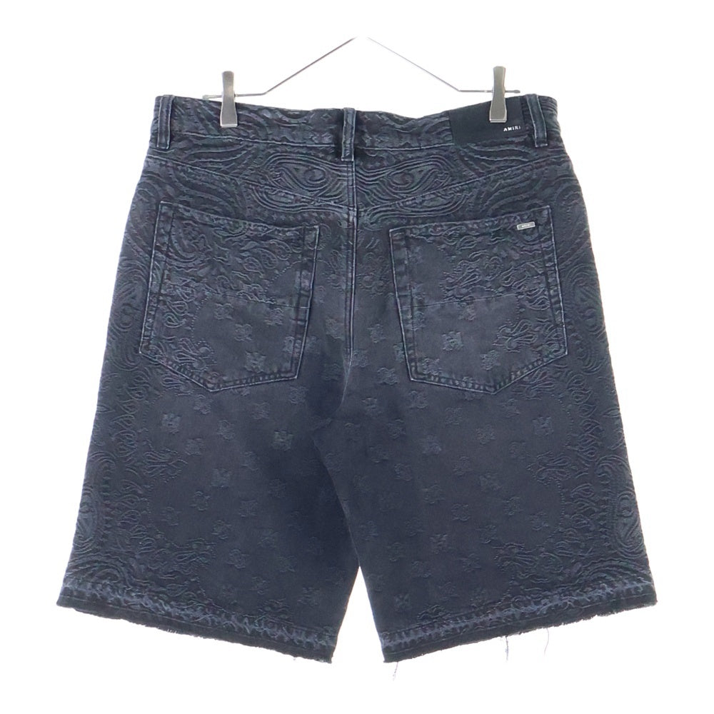 AMIRI(アミリ) バンダナ 総柄 デニム ショーツ ハーフパンツ ブラック