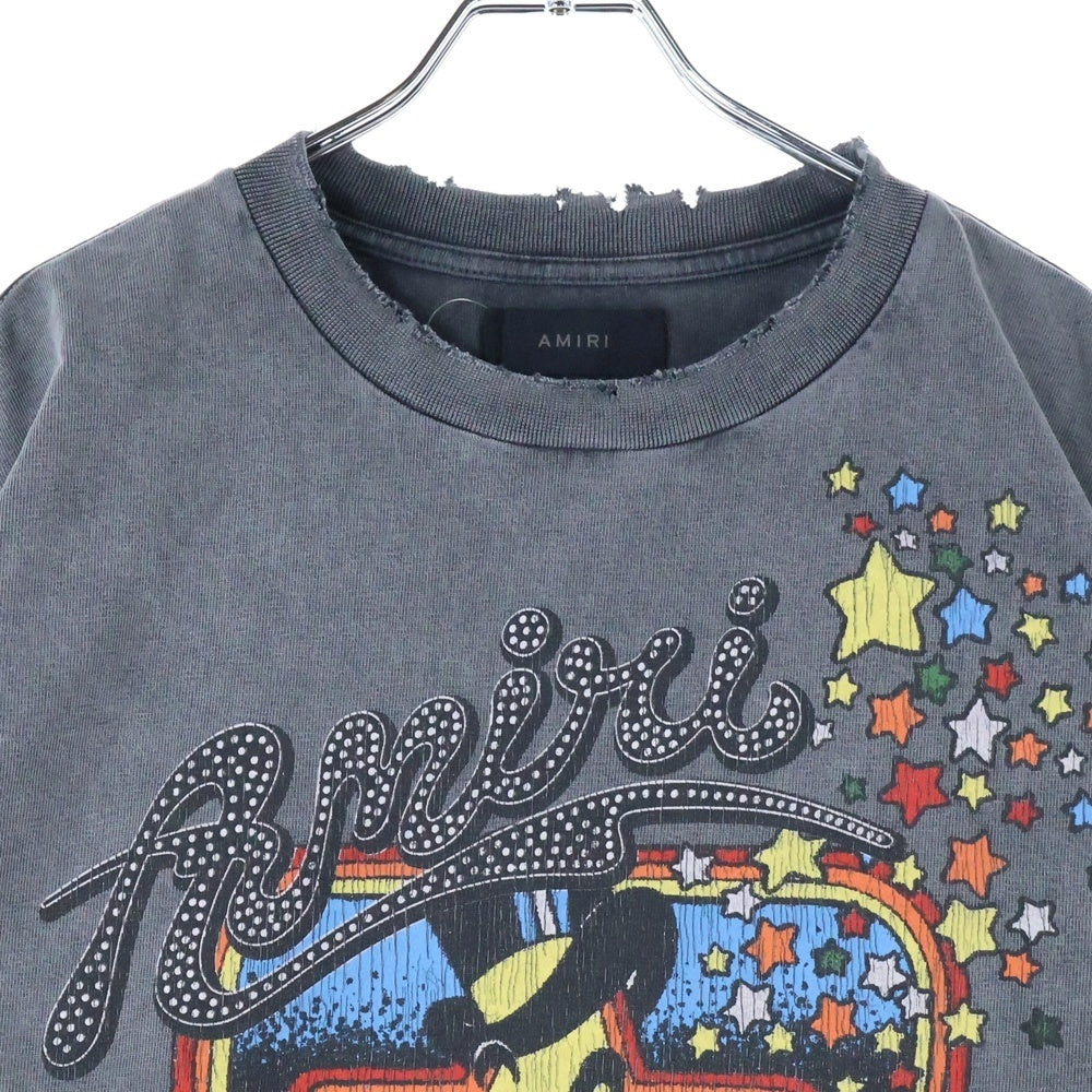 AMIRI(アミリ) Mr.Hollywood ミスター ハリウッド ヴィンテージ加工 半袖Tシャツ カットソー ブラック
