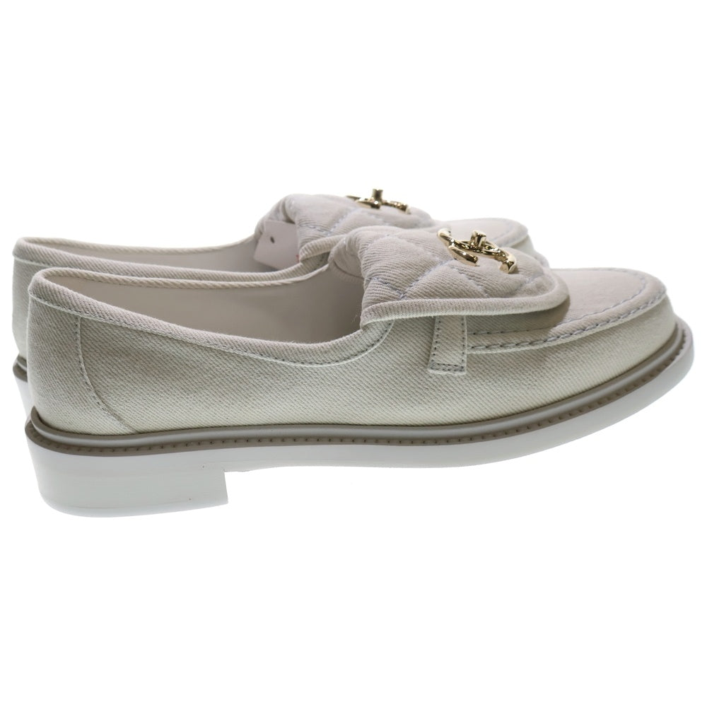 CHANEL(シャネル) ココマーク マトラッセ デニム ローファー シューズ レディース ホワイト G45720