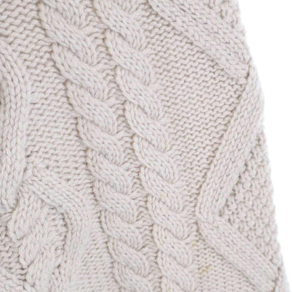 AMIRI(アミリ) 22AW WES LANG CABLE REAPER CREW ウェスラング スカル ダメージ加工クルーネックカシミアニットシャツ ベージュ AW22MKL023