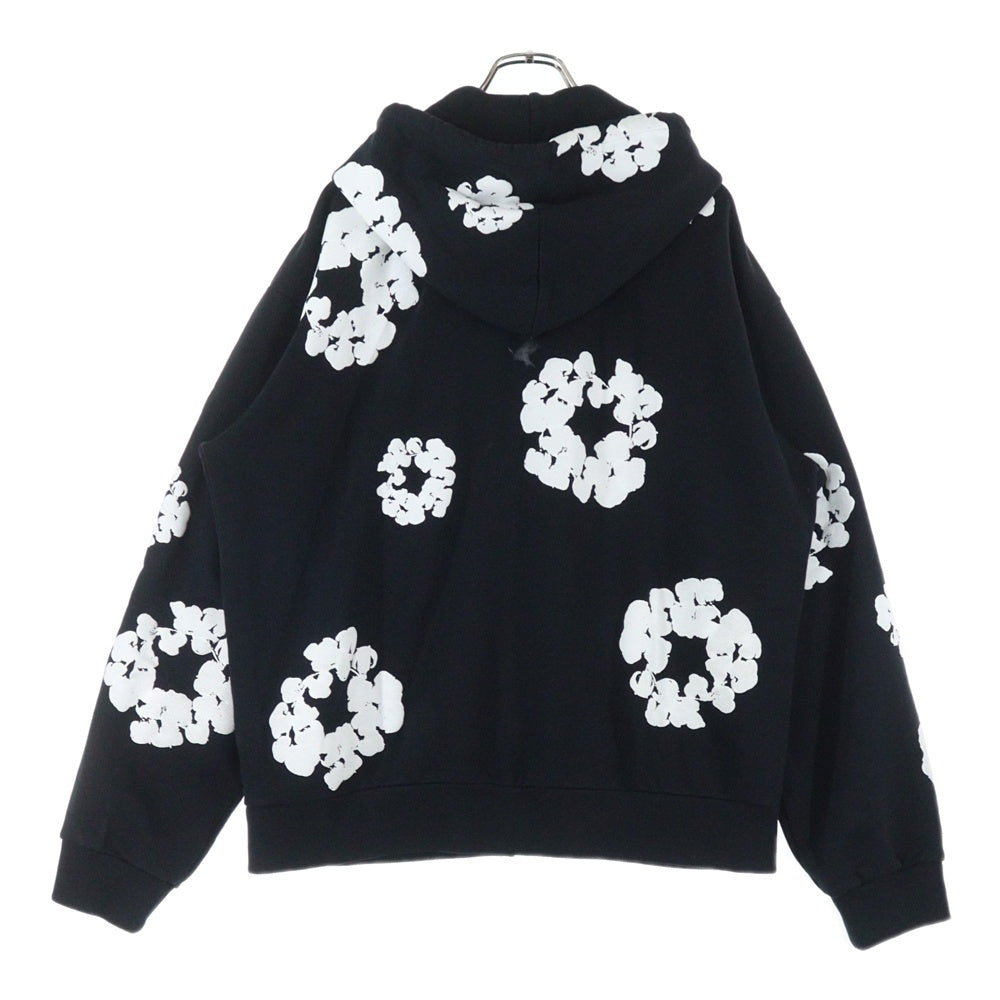 DENIM TEARS(デニムティアーズ) COTTON WREATH コットンリース ジップパーカー スウェット ブラック RN162838