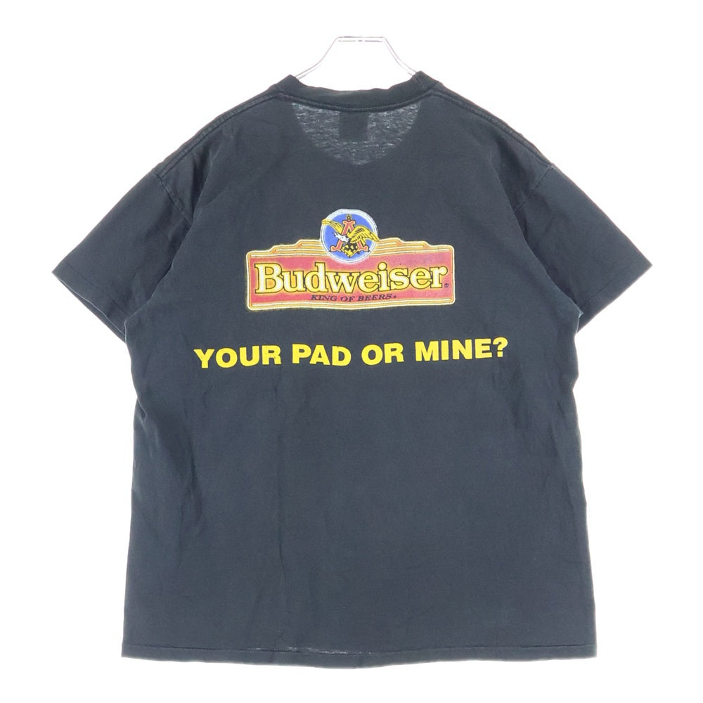 VINTAGE(ヴィンテージ) 90S Budweiser 3 FROGS YOUR PAD OR MINE 両面プリント クルーネック半袖Tシャツ カットソー ブラック