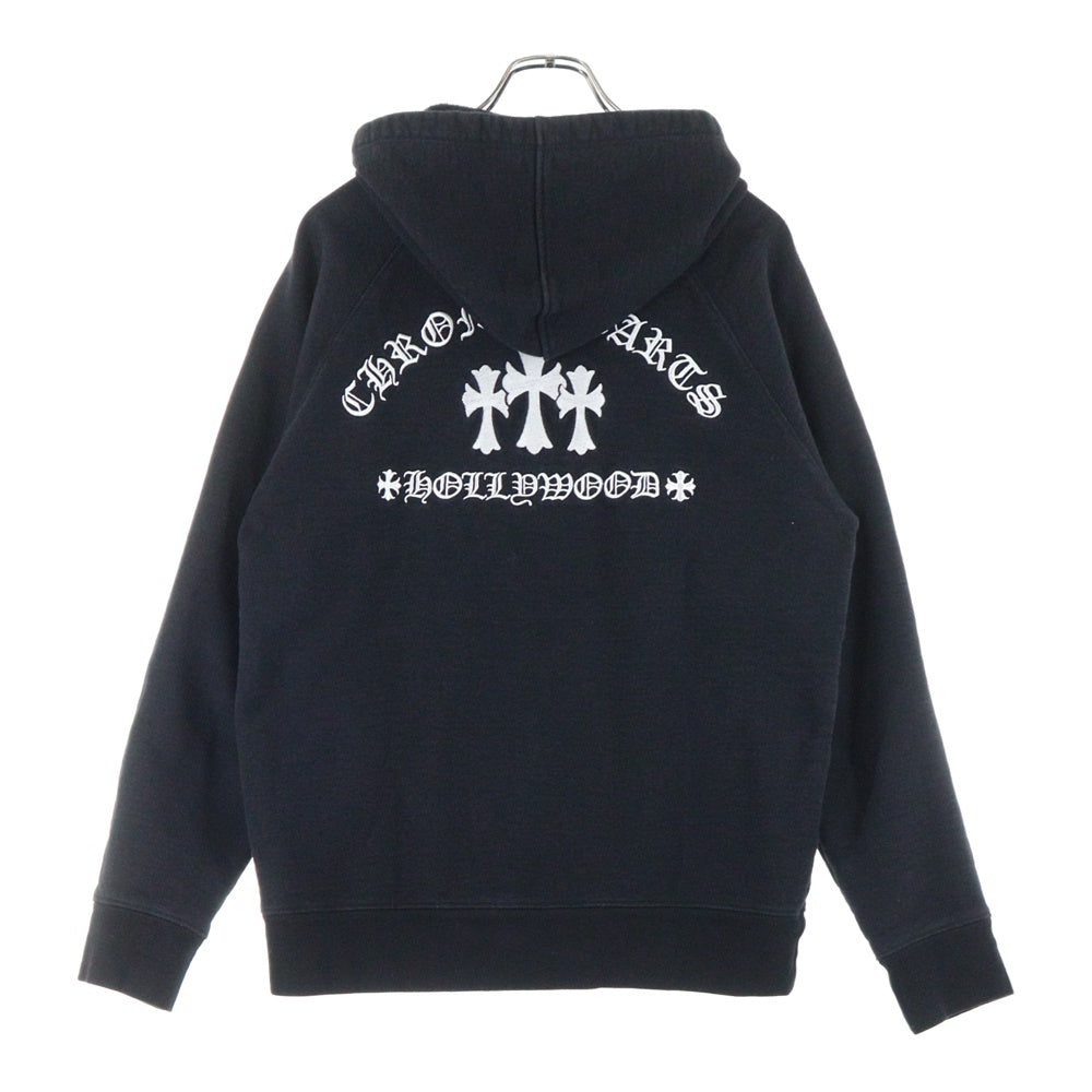 CHROME HEARTS(クロムハーツ) SAILIN ON ZIP HD セメタリークロス刺繍 ジップアップパーカー ブラック/シルバー