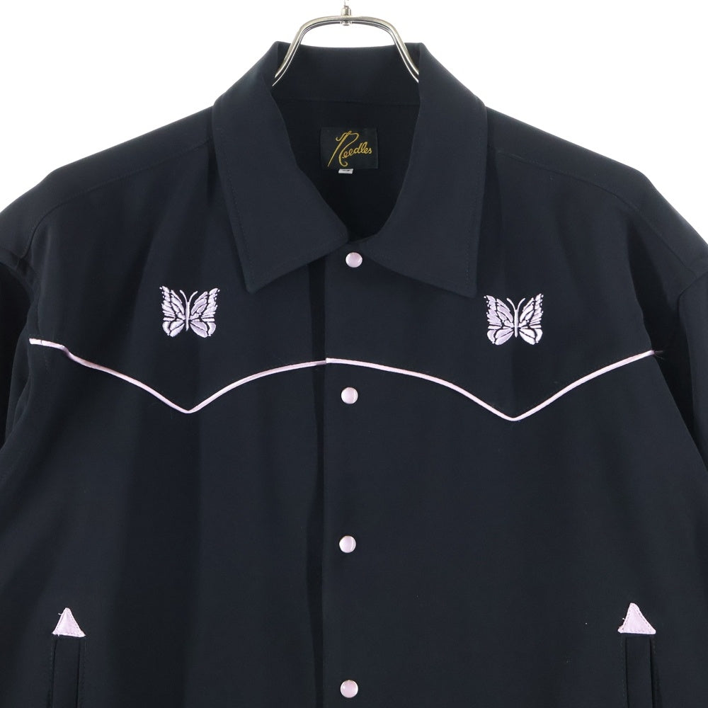 Needles(ニードルス) Western Jacket ロゴ刺繍ウエスタンジャケット ブラック/ピンク KP122
