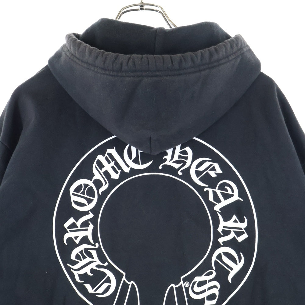 CHROME HEARTS(クロムハーツ) SWTSHRT PLVR バックホースシュープリント スウェットプルオーバーパーカー ブラック
