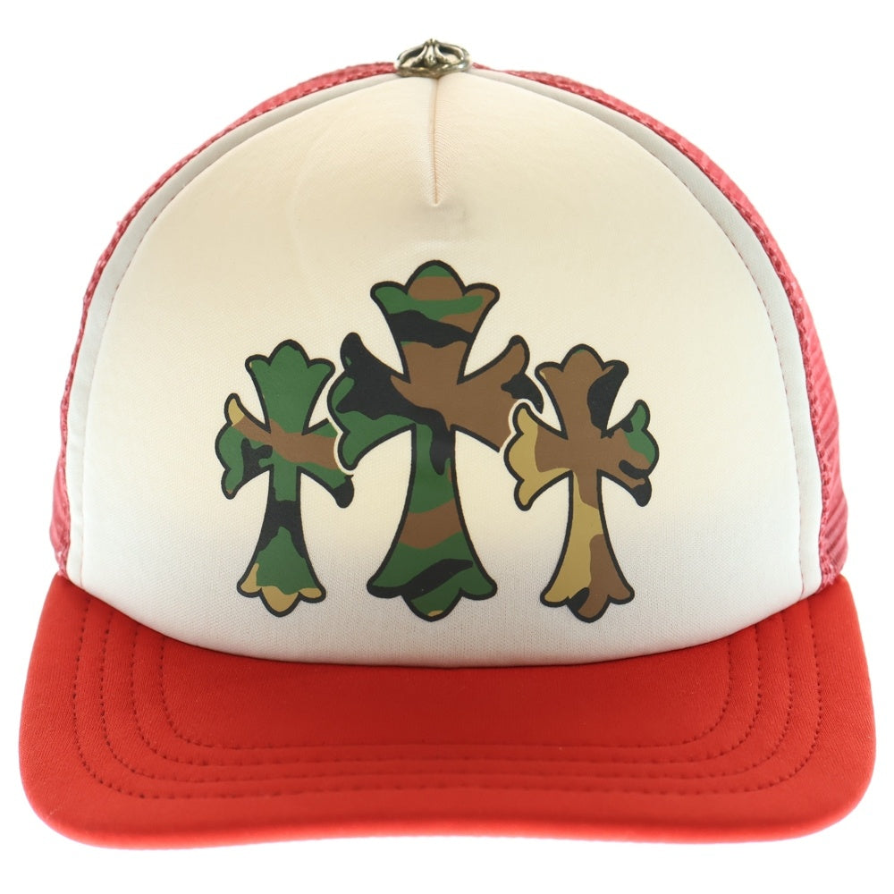 CHROME HEARTS(クロムハーツ) カモセメタリークロス メッシュ トラッカーキャップ レッド