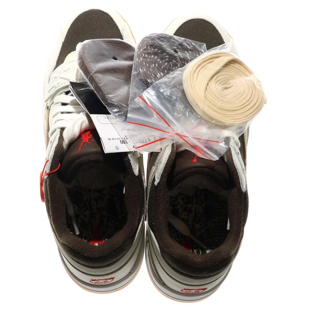 NIKE(ナイキ) ×TRAVIS SCOTT JORDAN JUMPMAN JACK FZ8117‐100 トラヴィススコット ジョーダン ジャンプマン ローカットスニーカー ホワイト/ブラウン US10.5/28.5cm