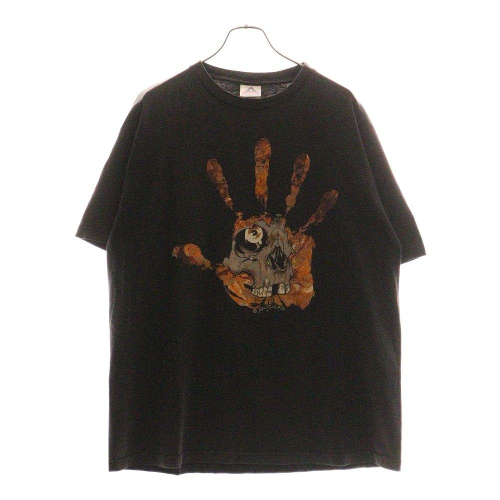 VINTAGE(ヴィンテージ) 00's PUSHEAD Chaser Hand Of Skull ALSTYLE パスヘッド ハンドスカル フロントプリント 半袖Tシャツ カットソー ブラック