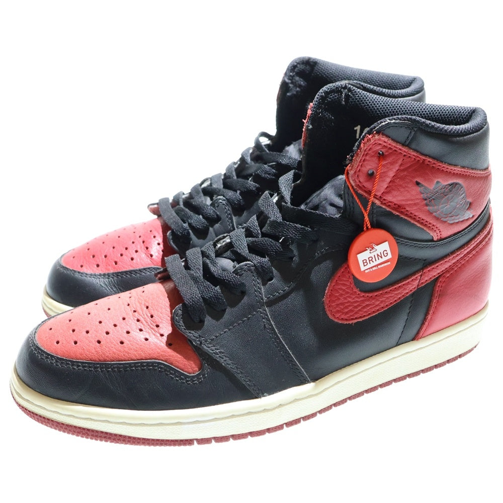 NIKE(ナイキ) 【観賞用2016年製】 AIR JORDAN 1 RETRO HIGH OG BANNED BRED 555088-001 エアジョーダン1 ブレッド ハイカットスニーカー レッド/ブラック US10.5/28.5cm