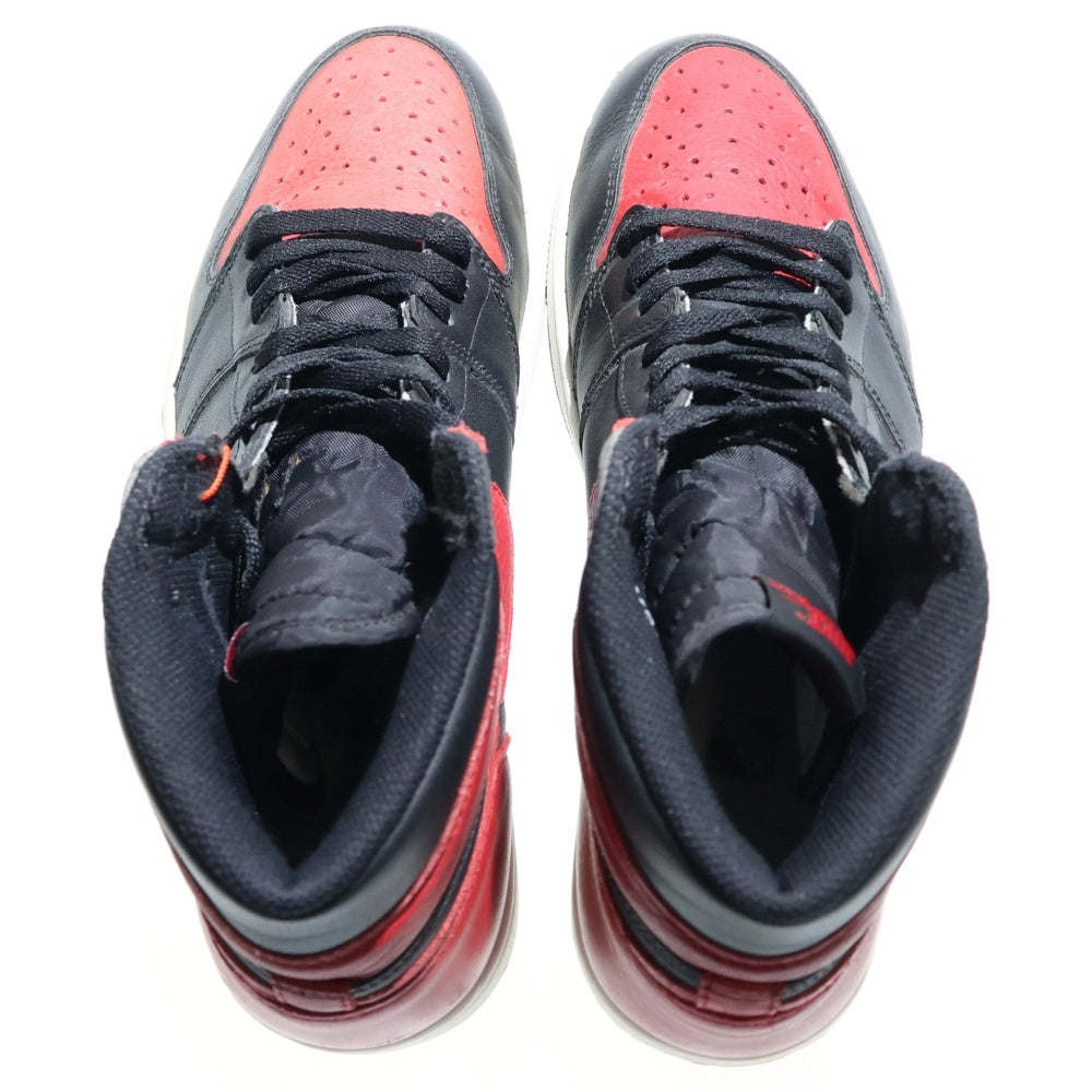 NIKE(ナイキ) 【観賞用2016年製】 AIR JORDAN 1 RETRO HIGH OG BANNED BRED 555088-001 エアジョーダン1 ブレッド ハイカットスニーカー レッド/ブラック US10.5/28.5cm