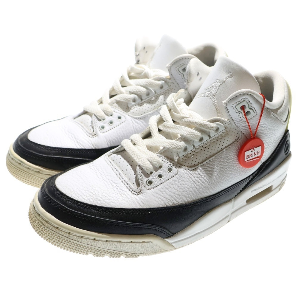 NIKE(ナイキ) ×fragment design AIR JORDAN3 RETRO SP DA3595-100 フラグメントデザイン エアジョーダン3 ミッドカットスニーカー ホワイト/ブラック US8.5/26.5cm