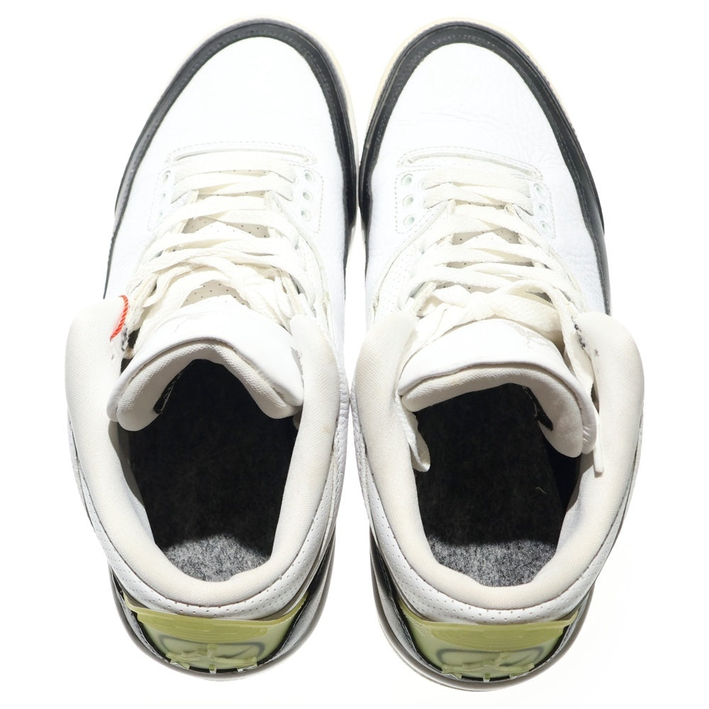 NIKE(ナイキ) ×fragment design AIR JORDAN3 RETRO SP DA3595-100 フラグメントデザイン エアジョーダン3 ミッドカットスニーカー ホワイト/ブラック US8.5/26.5cm