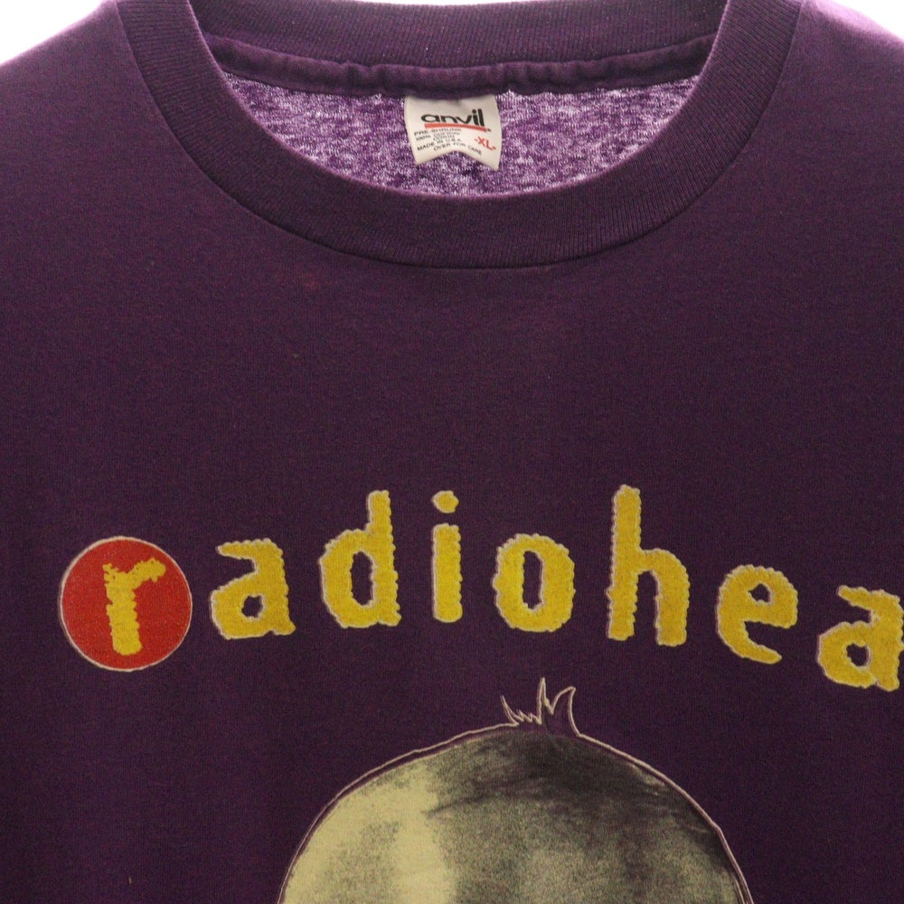 VINTAGE(ヴィンテージ) 90's radiohead 1993 pablo HONEY TOUR ANVIL レディオヘッド パブロハニーツアー 両面プリント半袖Tシャツ カットソー パープル