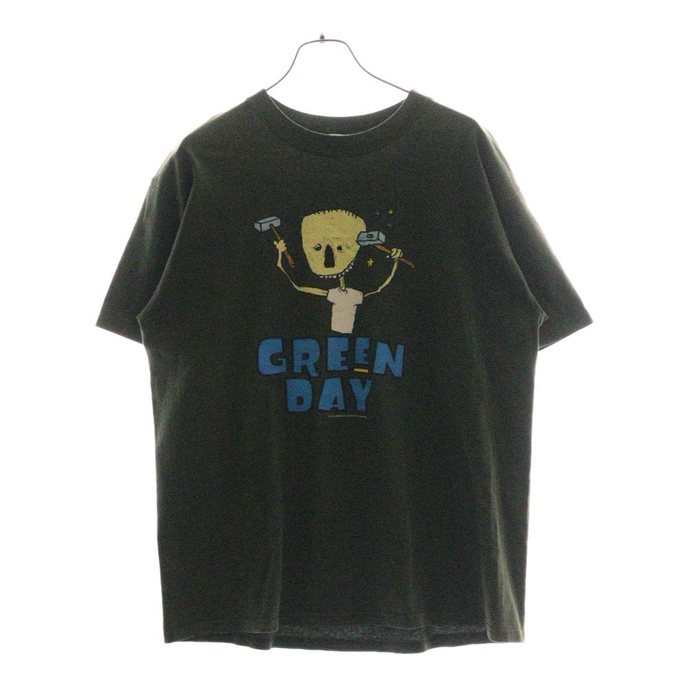 VINTAGE(ヴィンテージ) 00's GREEN DAY NIMROD ANVIL グリーンデイ ニムロッド 両面プリント半袖Tシャツ カットソー カーキ