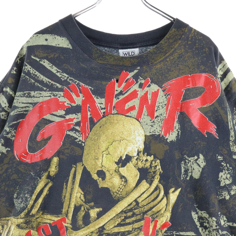 VINTAGE(ヴィンテージ) 90's GUNS N' ROSES DUST N' BONES WILD OATS ガンズアンドローゼス オーバープリント 半袖Tシャツ カットソー グレー