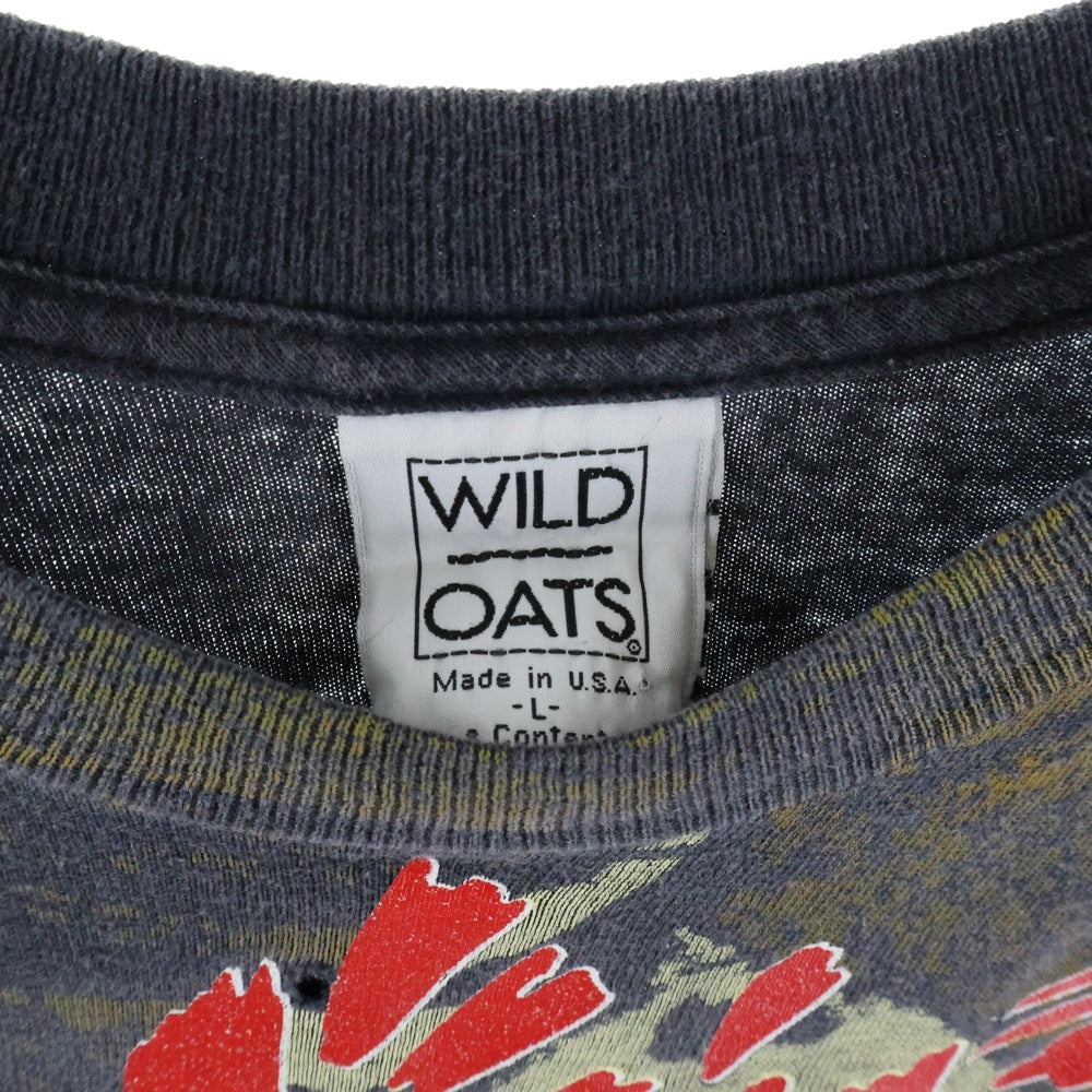 VINTAGE(ヴィンテージ) 90's GUNS N' ROSES DUST N' BONES WILD OATS ガンズアンドローゼス オーバープリント 半袖Tシャツ カットソー グレー