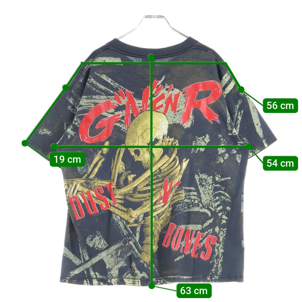VINTAGE(ヴィンテージ) 90's GUNS N' ROSES DUST N' BONES WILD OATS ガンズアンドローゼス オーバープリント 半袖Tシャツ カットソー グレー