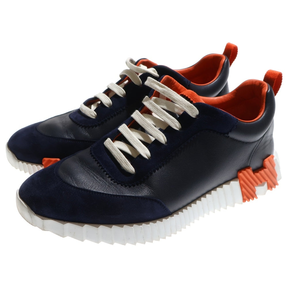 HERMES(エルメス) バウンシング レザー ローカットスニーカー シューズ ネイビー/オレンジ