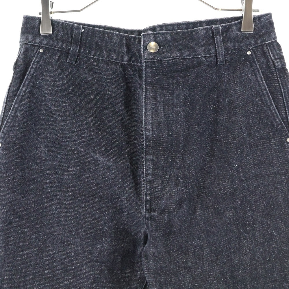 HELIOT EMIL(エリオット・エミル) ダメージ フレア ジップフライ デニムパンツ ブラック