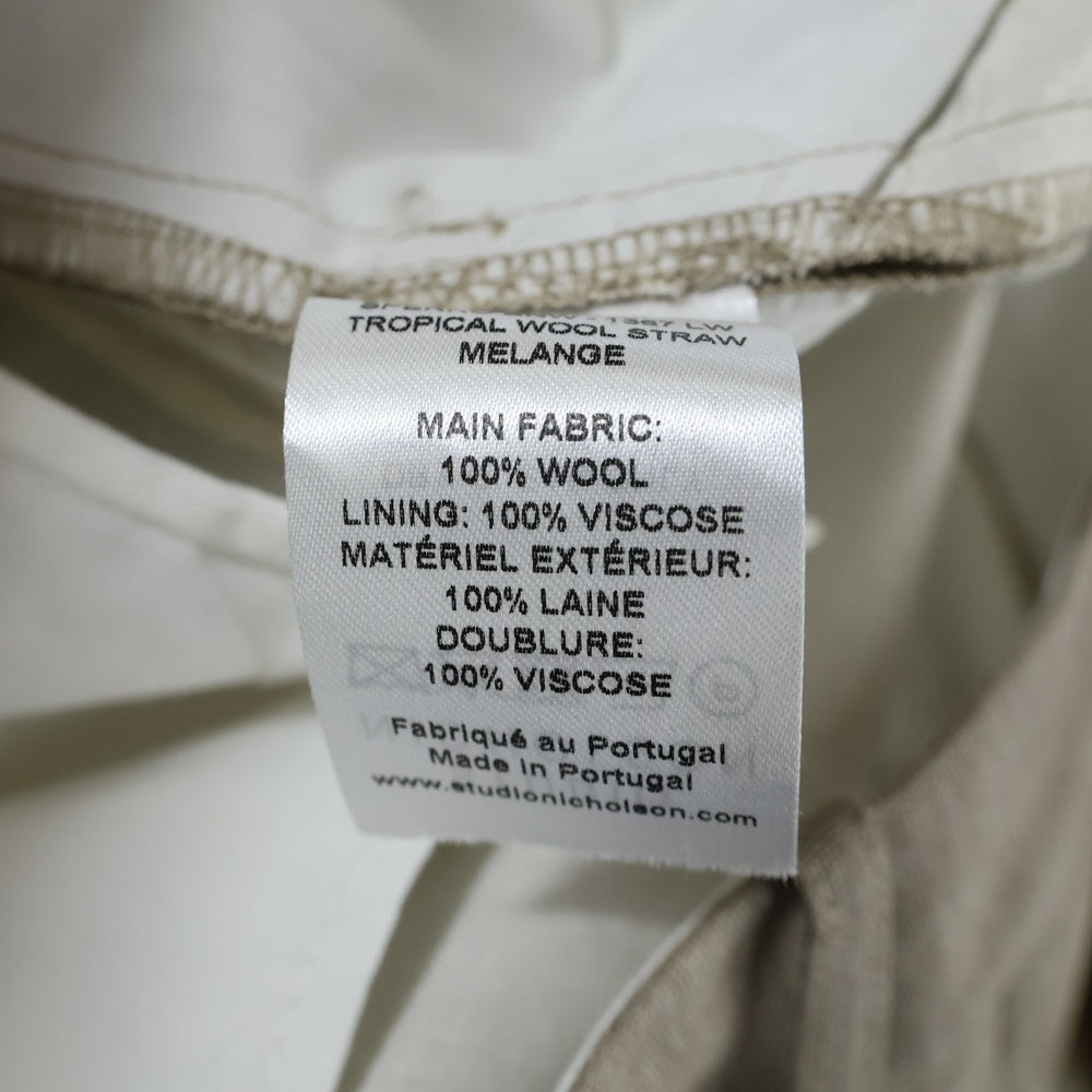 STUDIO NICHOLSON(スタジオニコルソン) スラックス ストレート パンツ ベージュ