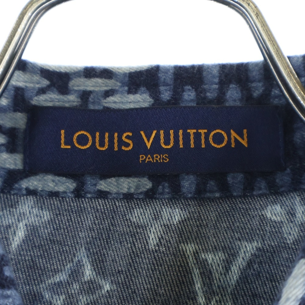 LOUIS VUITTON(ルイヴィトン) 20AW ×NIGO モノグラム ウェーブジャイアント ダミエ フランネル 長袖シャツ ネイビー RM202M VJI HJS02W