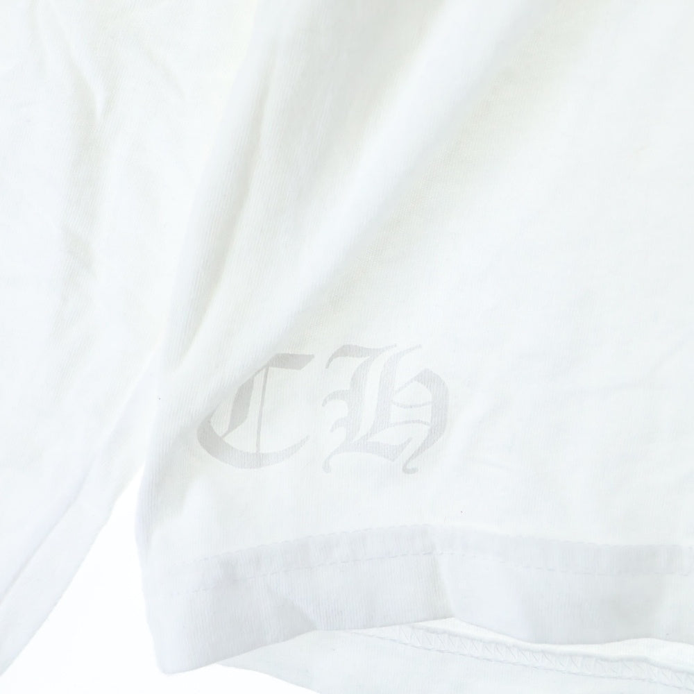 CHROME HEARTS(クロムハーツ) Vertical Logo Tee ヴァーティカルロゴ 長袖Tシャツ 胸ポケットロゴ バックロゴ 長袖カットソー ホワイト
