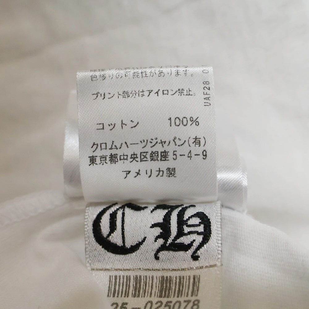 CHROME HEARTS(クロムハーツ) Vertical Logo Tee ヴァーティカルロゴ 長袖Tシャツ 胸ポケットロゴ バックロゴ 長袖カットソー ホワイト