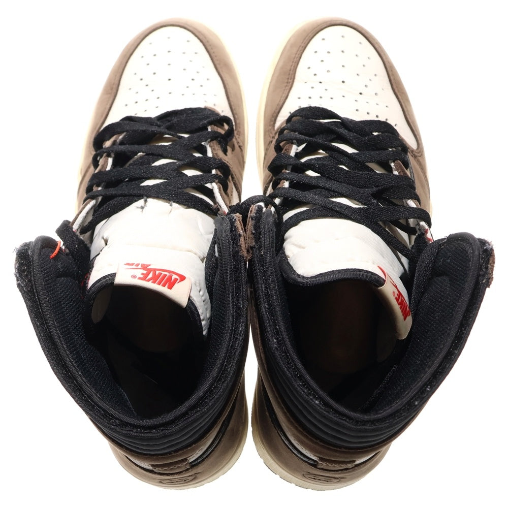 NIKE(ナイキ) ×TRAVIS SCOTT AIR JORDAN 1 RETRO HIGH OG TS SP CD4487-100 トラヴィススコット エアジョーダン1 ハイカットスニーカー ブラウン/ホワイト US11/29cm