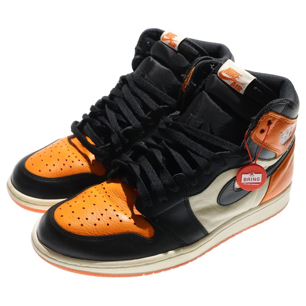 NIKE(ナイキ) AIR JORDAN 1 RETRO HIGH OG 555088-005 エアジョーダン1 シャッタード バックボード ハイカットスニーカー オレンジ/ブラック/ホワイト US12/30cm