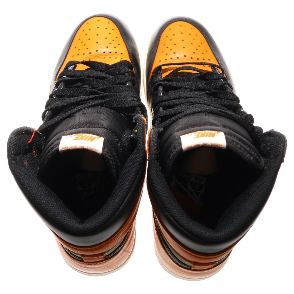 NIKE(ナイキ) AIR JORDAN 1 RETRO HIGH OG 555088-005 エアジョーダン1 シャッタード バックボード ハイカットスニーカー オレンジ/ブラック/ホワイト US12/30cm