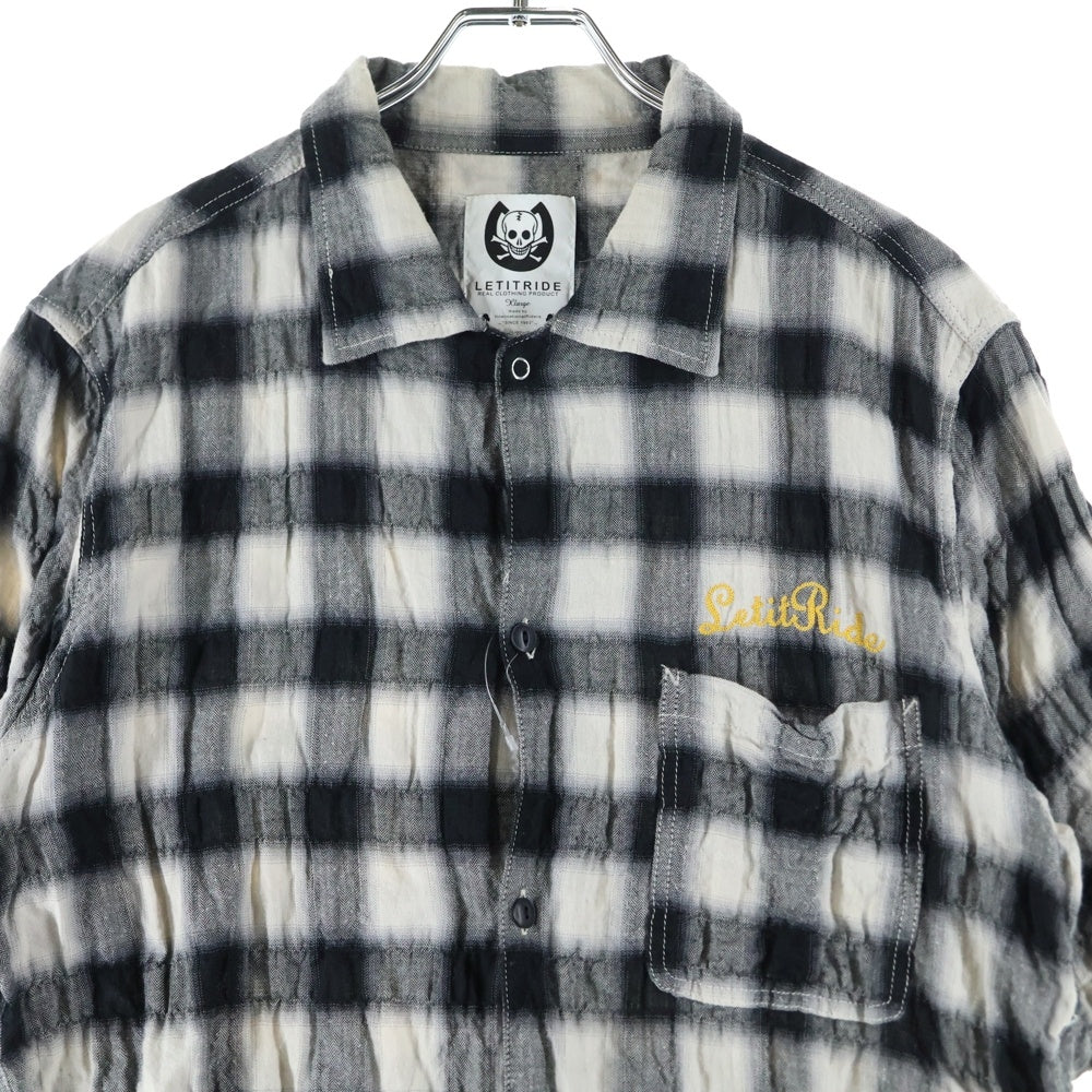 Let it Ride(レットイットライド) チェック柄 半袖シャツ ブラック