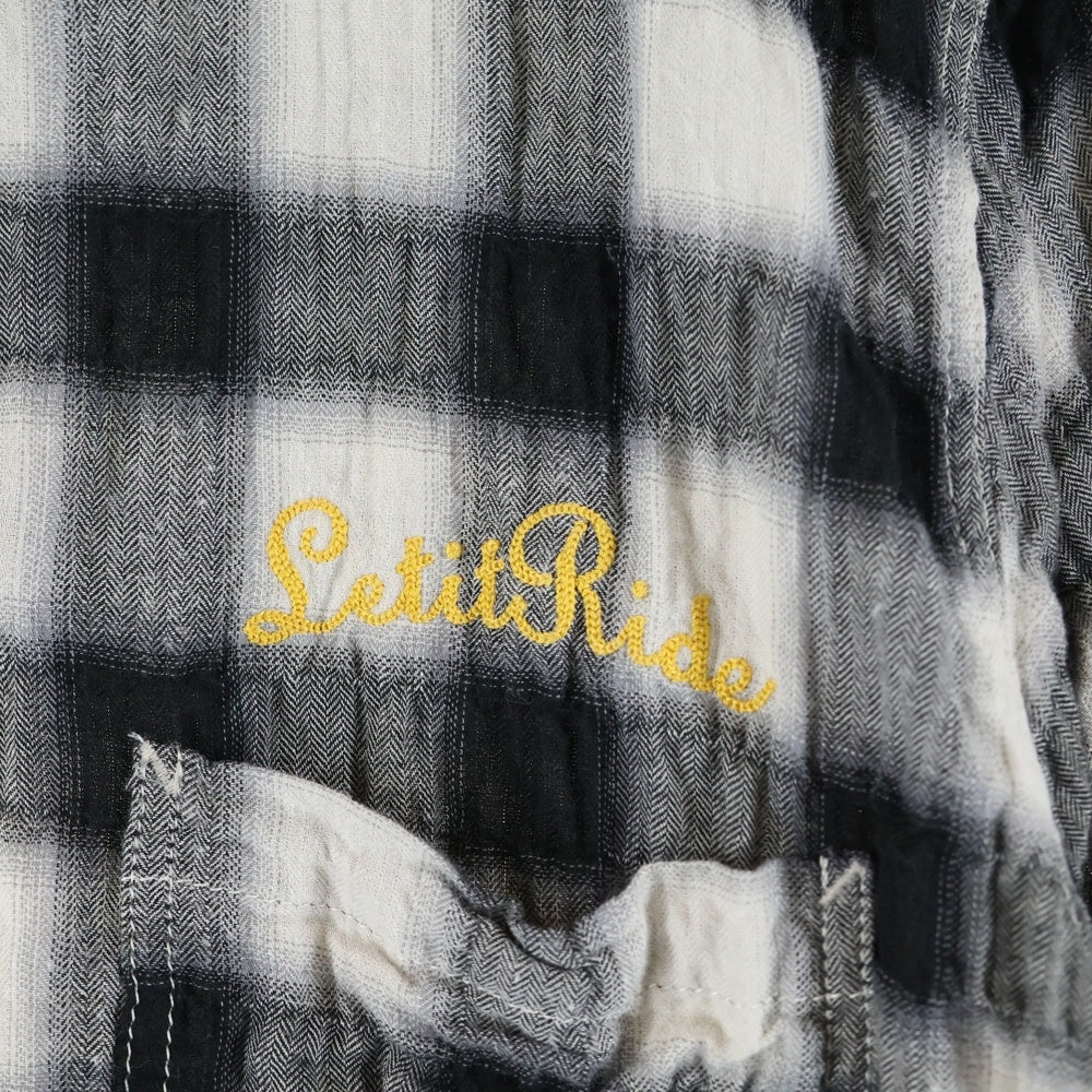 Let it Ride(レットイットライド) チェック柄 半袖シャツ ブラック