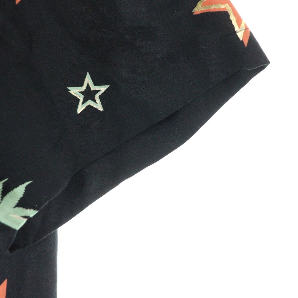 lucien pellat-finet(ルシアンペラフィネ) スカル/デザインプリント ハワイアン 半袖シャツ ブラック YMP-946H