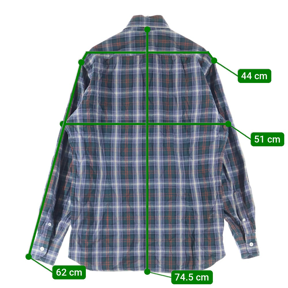 LARDINI(ラルディーニ) IMCIRO チェック柄 ドレス長袖シャツ ダークグレー