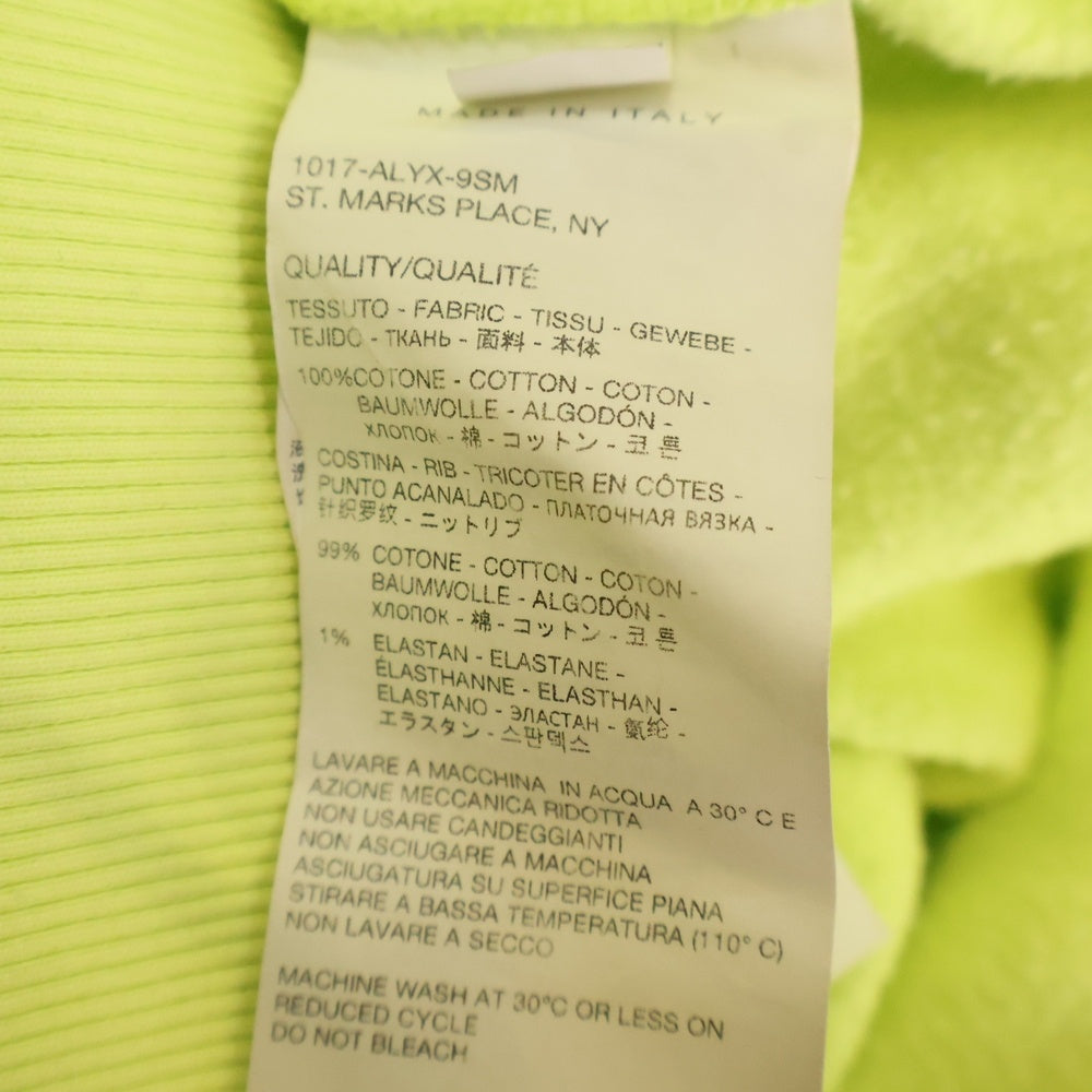 1017 ALYX 9SM(アリクス) × NUBIAN EXCLUSIVE COLLECTION SMILE GRAPHIC CREWNECK ヌビアン コレクション スマイルプリント クルーネックスウェットトレーナー イエロー