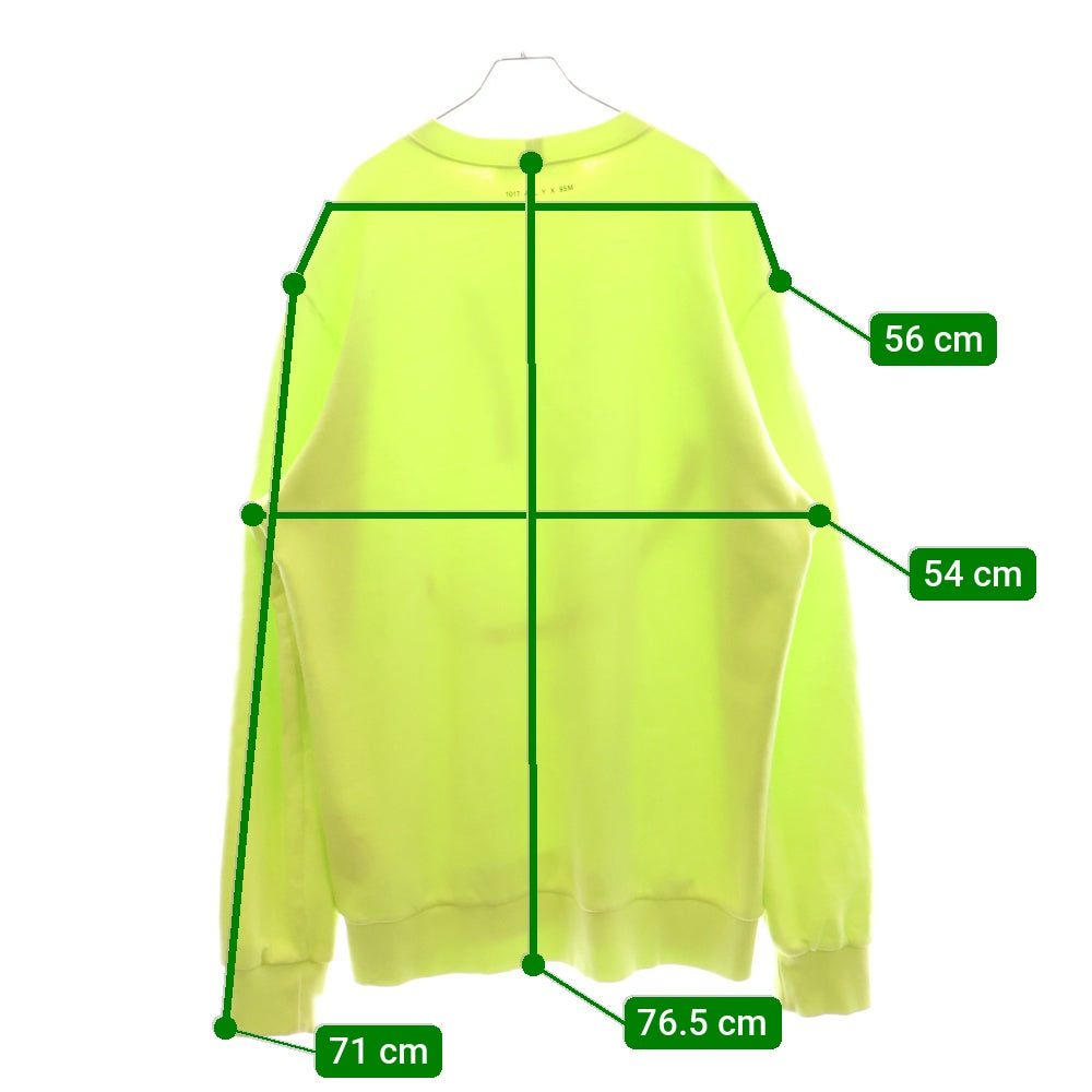 1017 ALYX 9SM(アリクス) × NUBIAN EXCLUSIVE COLLECTION SMILE GRAPHIC CREWNECK ヌビアン コレクション スマイルプリント クルーネックスウェットトレーナー イエロー