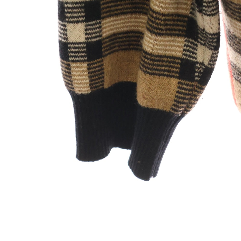 BURBERRY(バーバリー) 20SS Check Merio Wool Jacquard Sweater ノバチェック柄 ニット セーター ブラウン 8023664