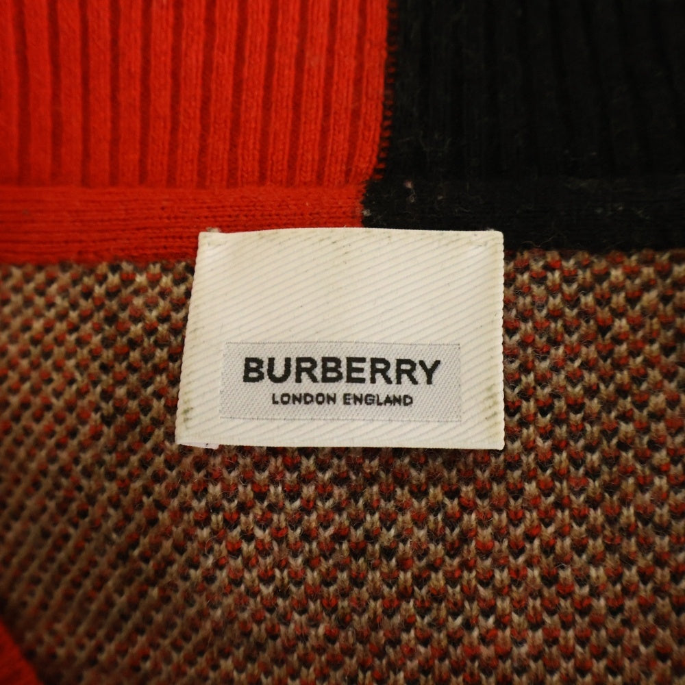 BURBERRY(バーバリー) 20SS Check Merio Wool Jacquard Sweater ノバチェック柄 ニット セーター ブラウン 8023664