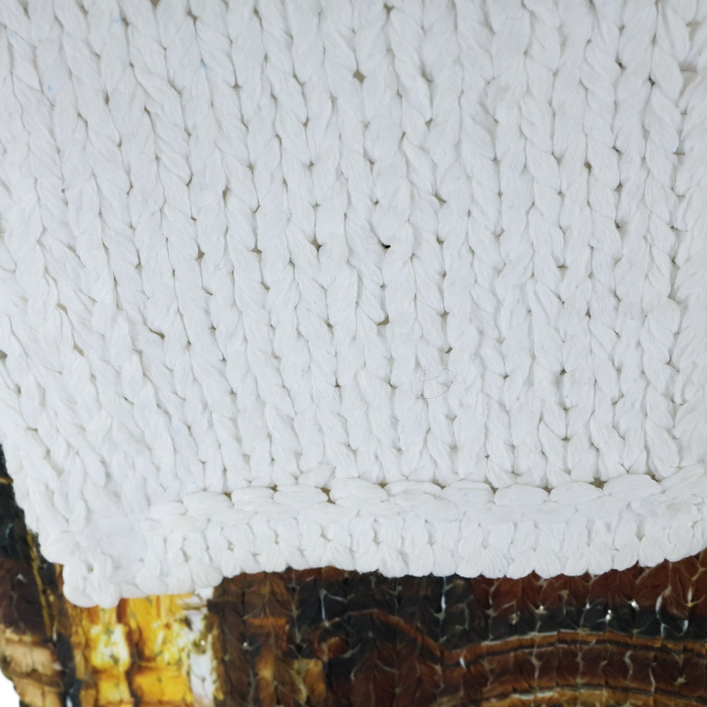 COMME des GARCONS HOMME PLUS(コムデギャルソンオムプリュス) 24SS グラフィックデザインニットセーター PM-N001 ホワイト