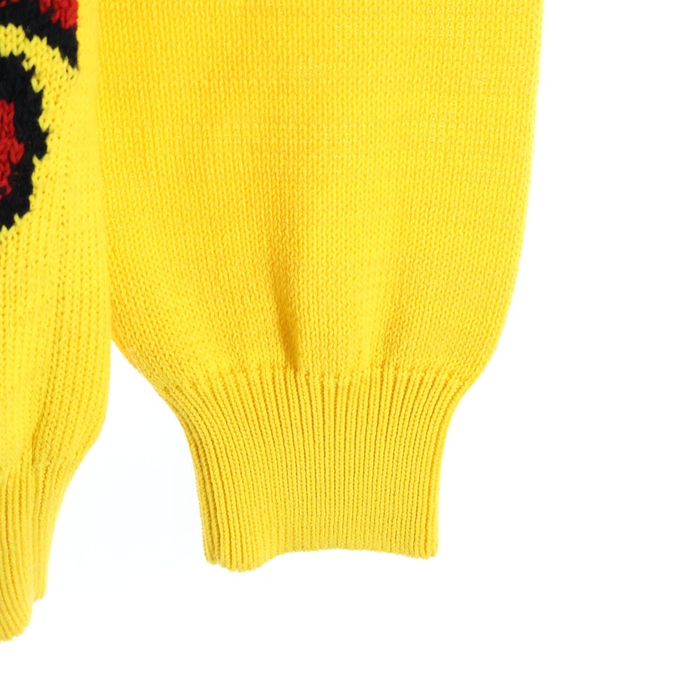 JUNYA WATANABE COMME des GARCONS(ジュンヤワタナベ コムデギャルソン) 23SS Roy Lichtens 多素材MIXカノコ×インターシャニットプルオーバー セーター イエロー