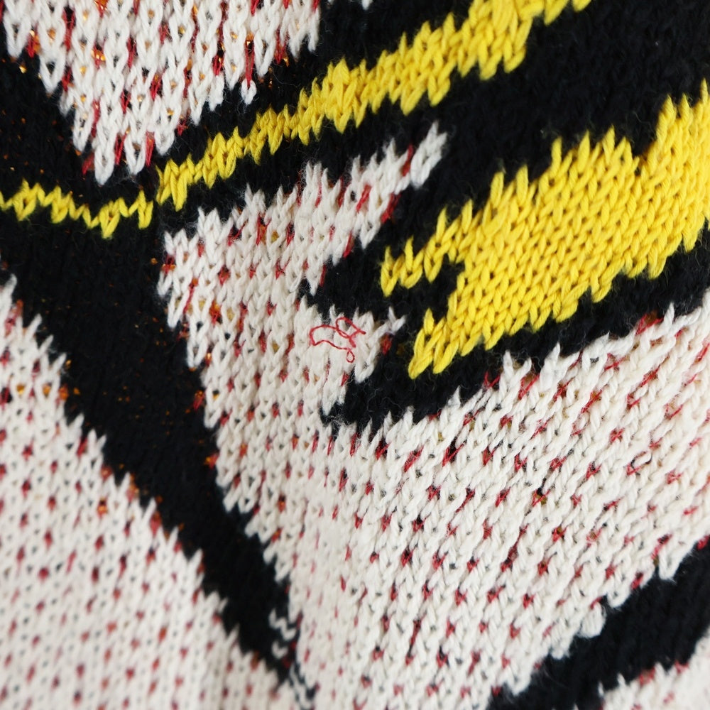 JUNYA WATANABE COMME des GARCONS(ジュンヤワタナベ コムデギャルソン) 23SS Roy Lichtens 多素材MIXカノコ×インターシャニットプルオーバー セーター イエロー