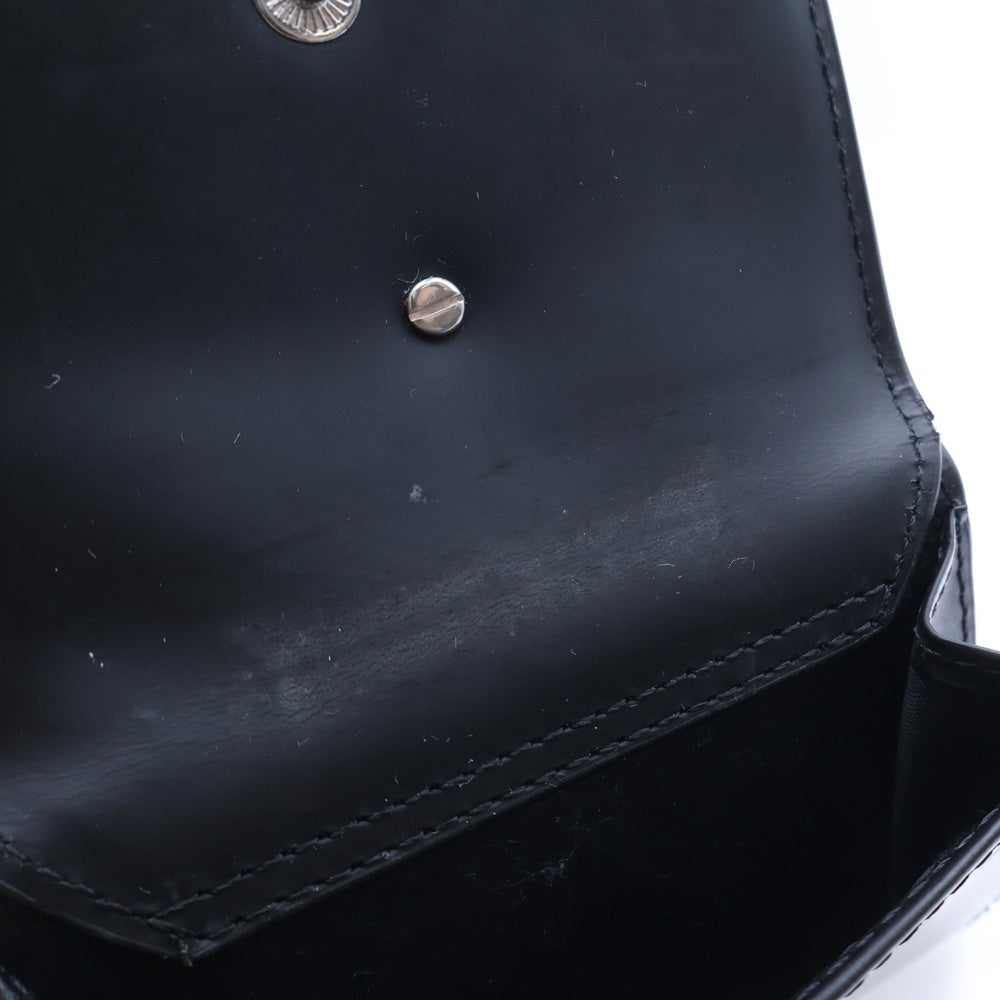 DIESEL(ディーゼル) オーバルロゴ 三つ折り財布 コンパクトウォレット ブラック レザー X09887