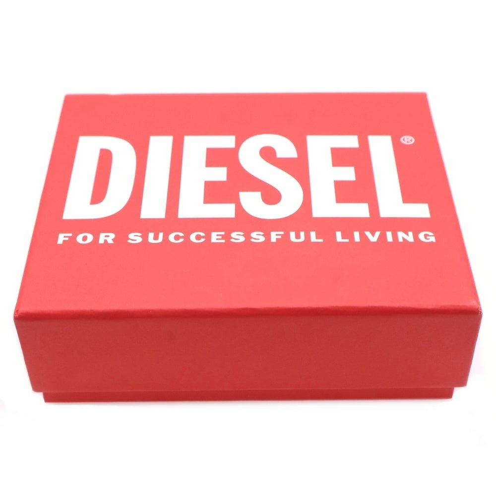 DIESEL(ディーゼル) オーバルロゴ 三つ折り財布 コンパクトウォレット ブラック レザー X09887