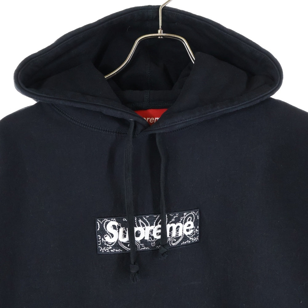 SUPREME(シュプリーム) 19AW Bandana Box Logo Hooded Sweatshirt バンダナボックスロゴ プルオーバースウェットパーカー フーディー ブラック