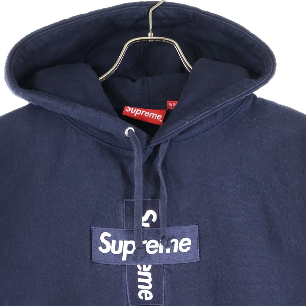 SUPREME(シュプリーム) 20AW Cross Box Logo Hooded Sweatshirt クロスボックスロゴ フーディ プルオーバースウェットパーカー フーディ ネイビー
