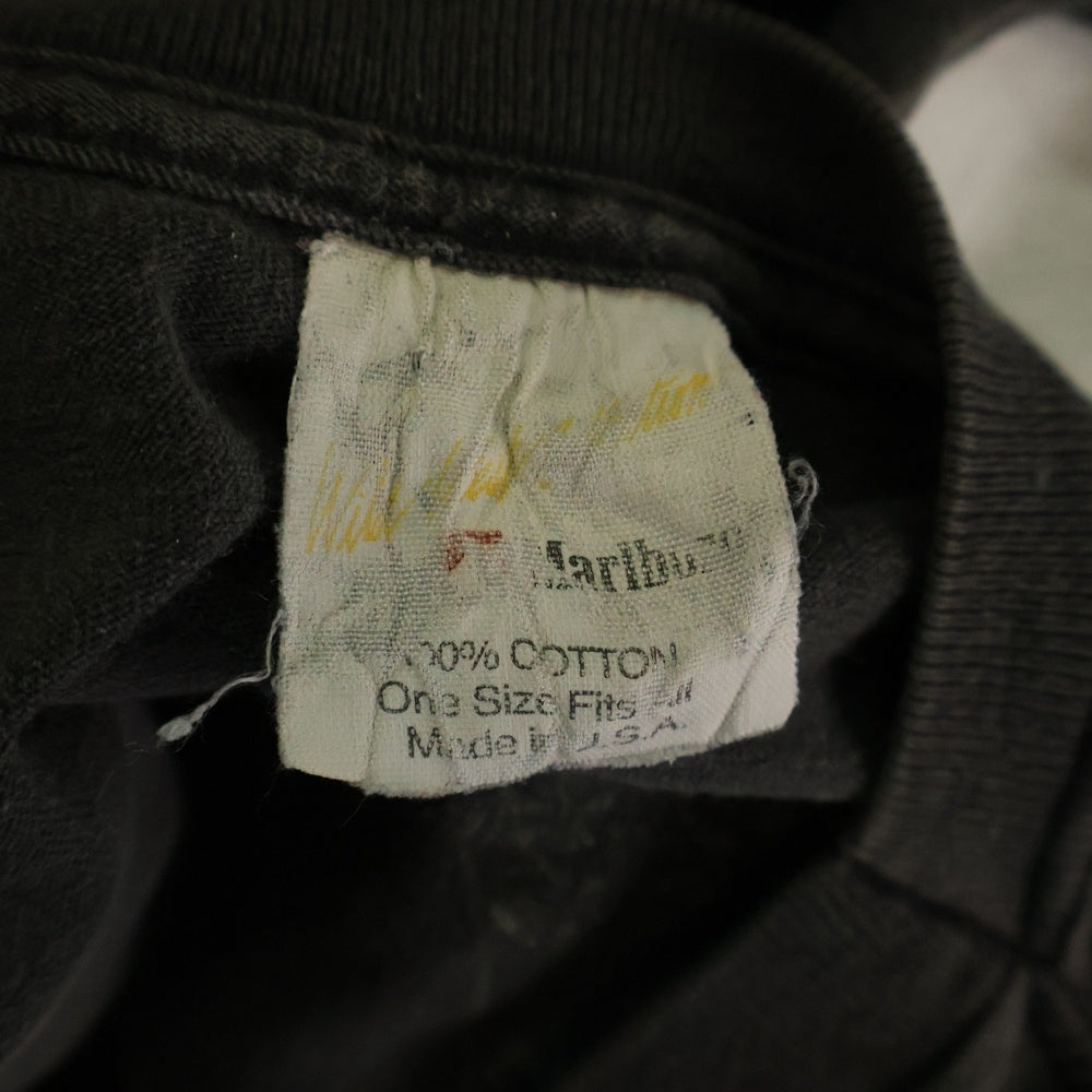 VINTAGE(ヴィンテージ) 90's Marlboro Marlboro MAN SILHOUETTE マールボロ マールボロマン プリント半袖Tシャツ カットソー ブラック ※丈直し