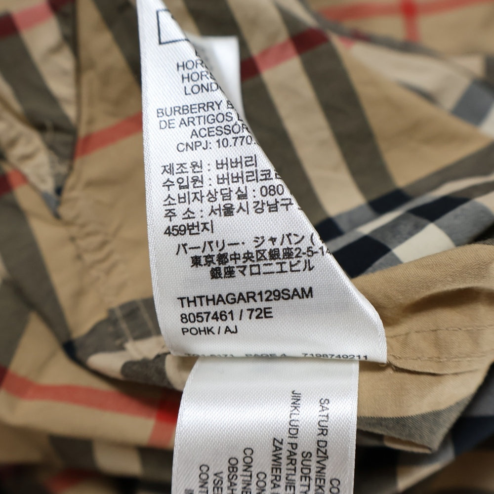 BURBERRY(バーバリー) ロゴアップリケ ノバチェック 長袖 シャツ ベージュ 8057461