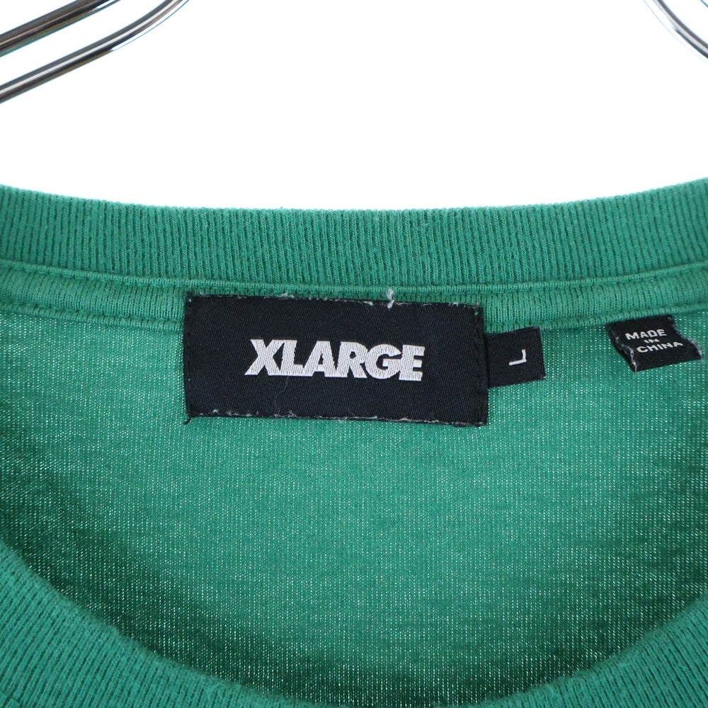 X-LARGE(エクストララージ) フロントプリント 長袖Tシャツ カットソー グリーン 101203011064